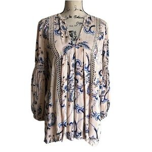 Free People Festival Paisley Boho Tunic Dress Size XS